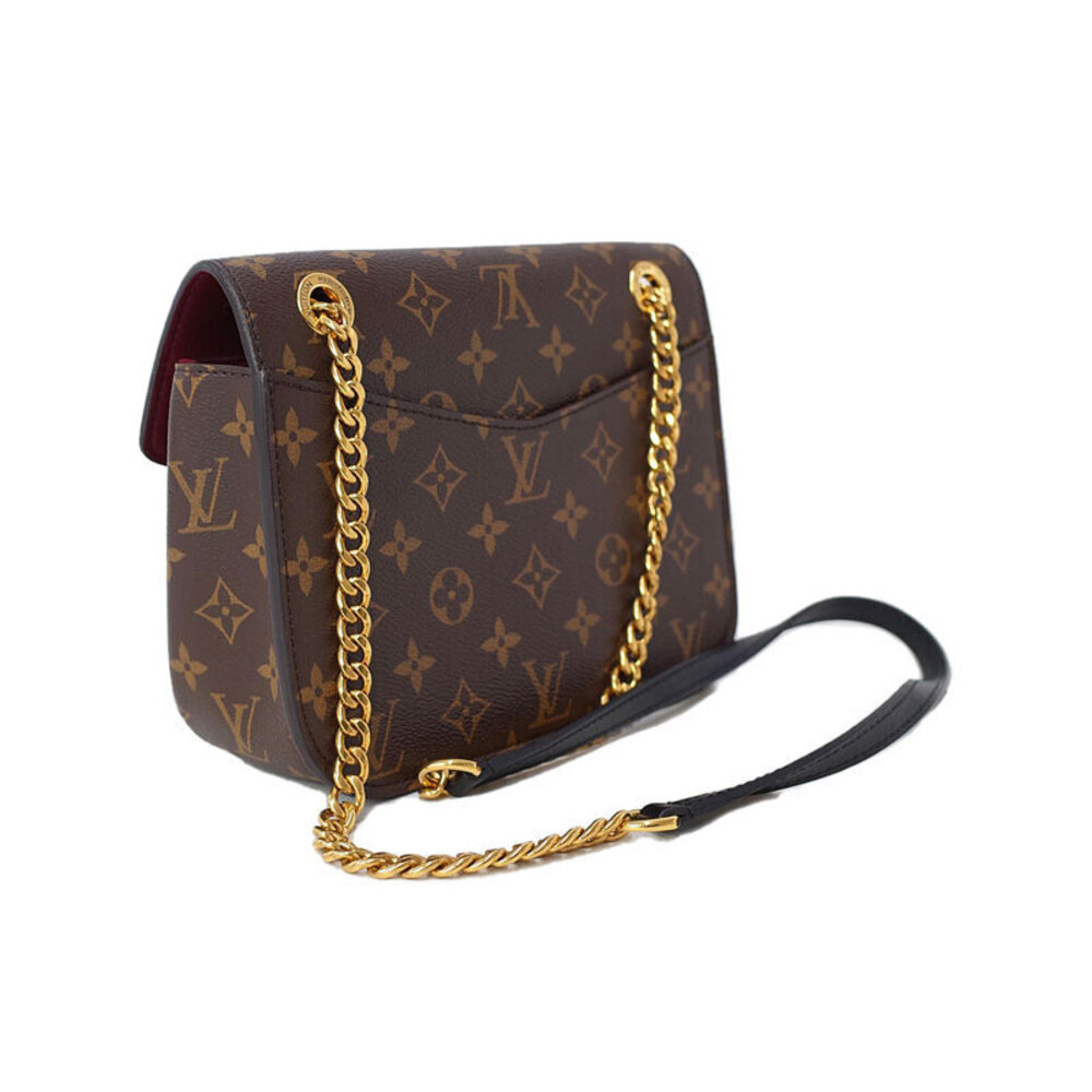 Louis Vuitton Shoulder Bag Monogram Brown Leather Passy Chain